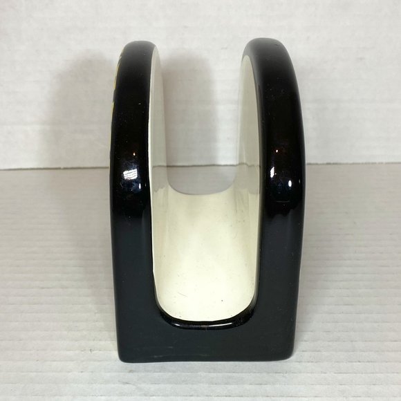 Ceramic Napkin Holder Animal Prints 2 sided Leopard Zebra - Picture 3 of 4